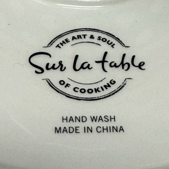 Sur La Table Ceramic Cake Stand 8.5" Ceramic Floral and Stripes - Picture 4 of 5